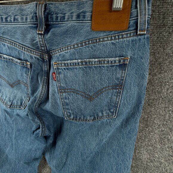 Levi's Premium Middy Straight Jeans Women 29 Blue Denim All Cotton Adult 31x30 - Picture 14 of 16